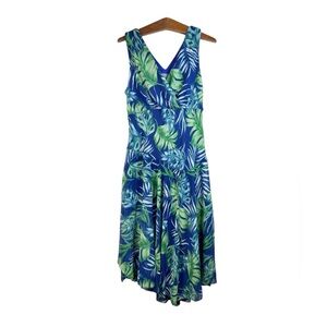 Rabbit Rabbit Rabbit Tropical Flowy V-Neck Asymmetrical Dress Vacation Size 18